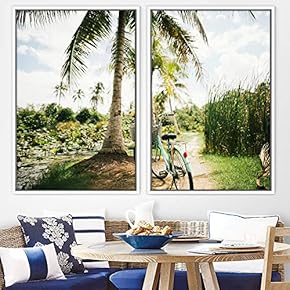 signwin 2 Piece Framed Canvas Wall Art Palm...