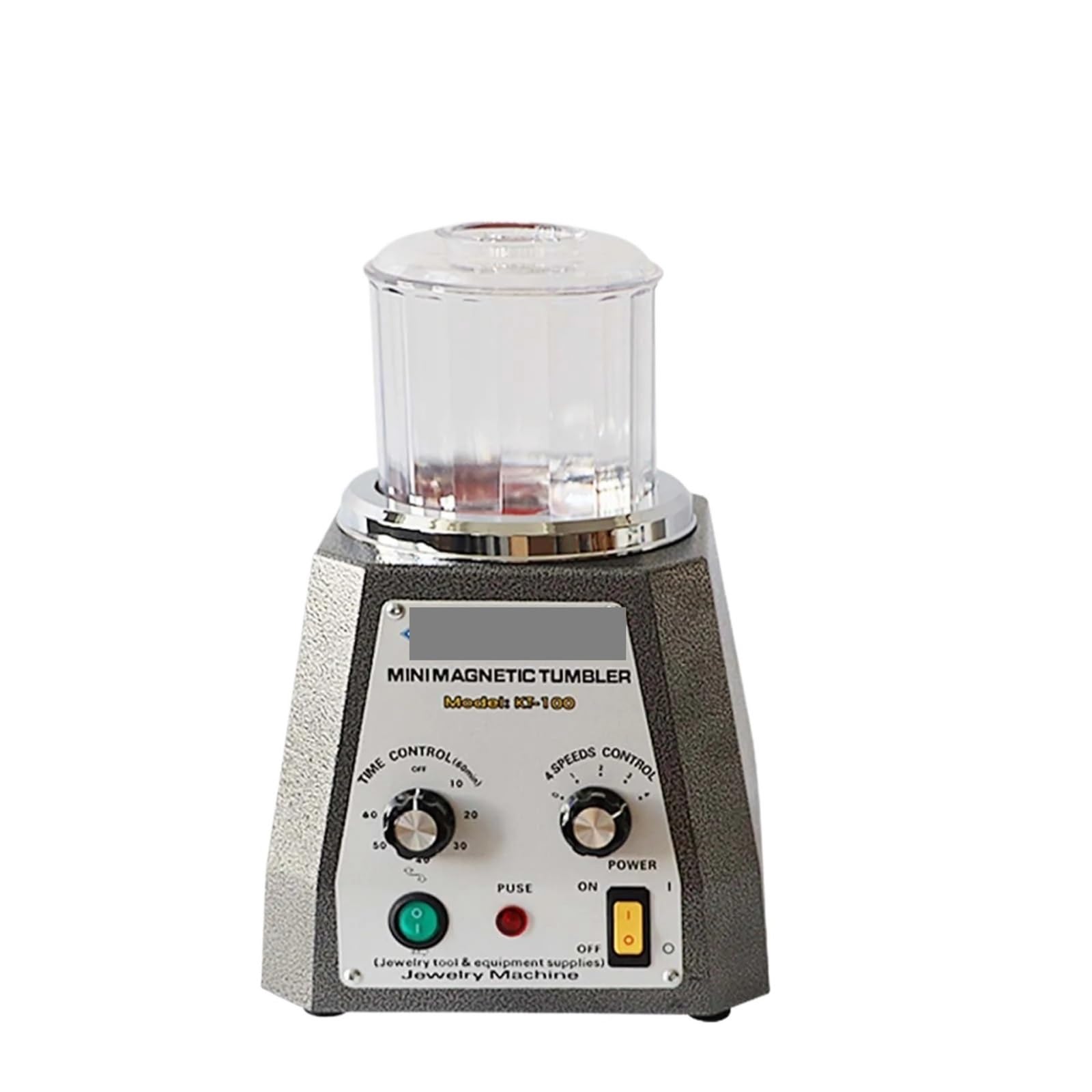 Mthckxjbsuz Kt100 Stone Polisher, Magnetic Tumbler Jewelry Polisher, Finishing Machine With 4 Speeds Time Control & Bowl Lid Diamonds Finisher(Kt100)