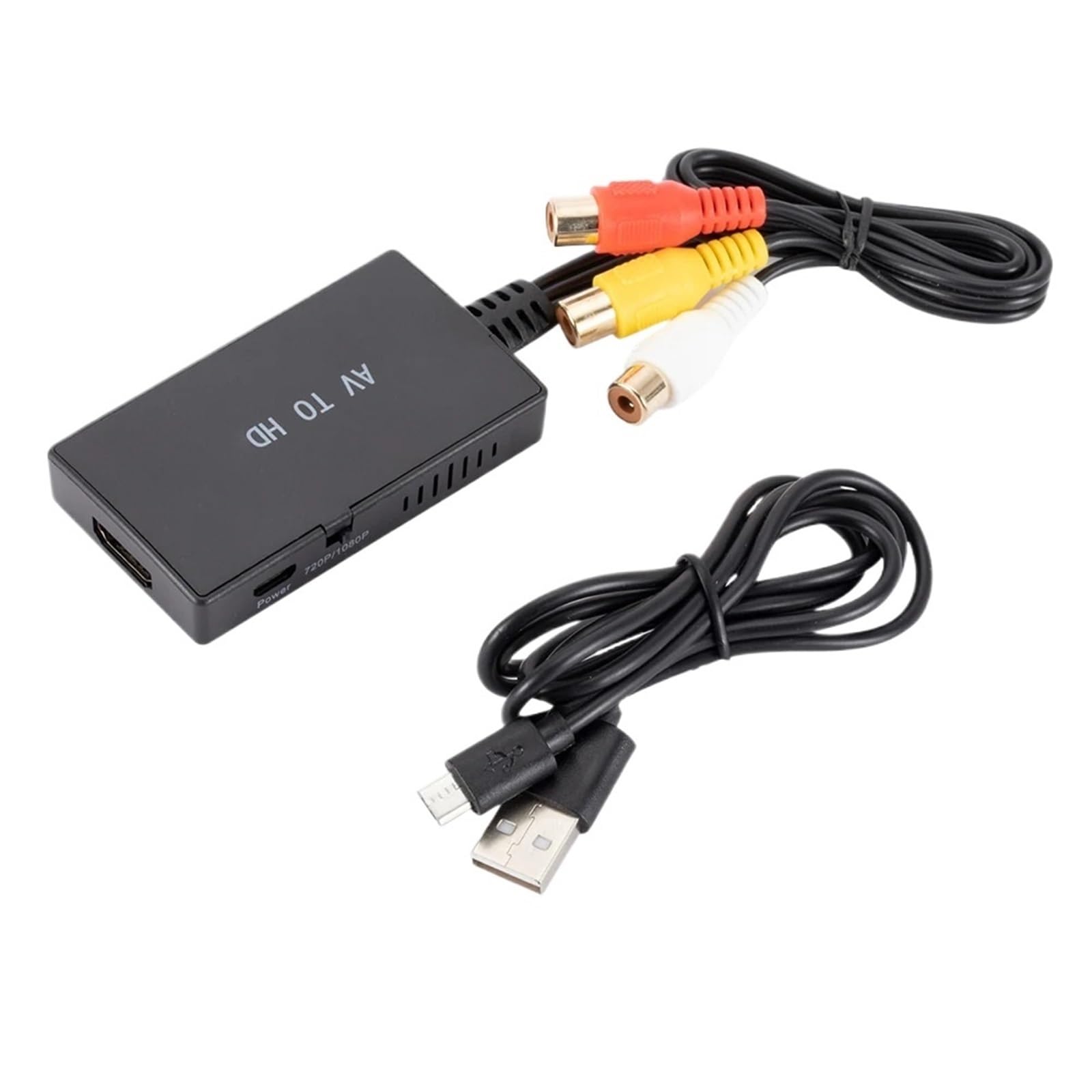 Adaptador de Video Compatible con AV CVSB L/R a HDMI Convertidor de Video HD 720P 1080P Conversión Compatible con AV a HDMI Compatible con PAL