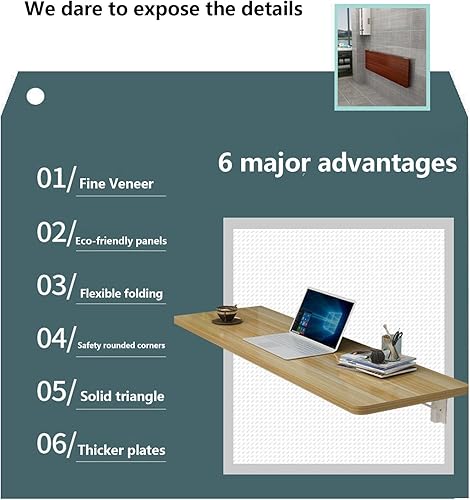 Miniatura 4 de Escritorios plegables para espacios pequeños, mesas de bar plegables, mesa de comedor plegable que ahorra espacio, mesas montadas en la pared, mesa