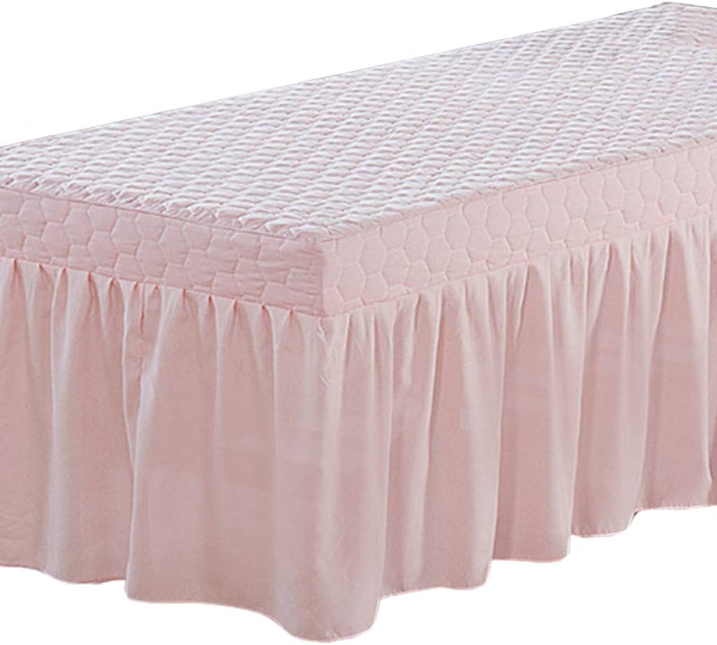 75x27 Inch Solid Color Microfiber Beauty Thickening Massage Table Skirt Bed Cover (Pink)