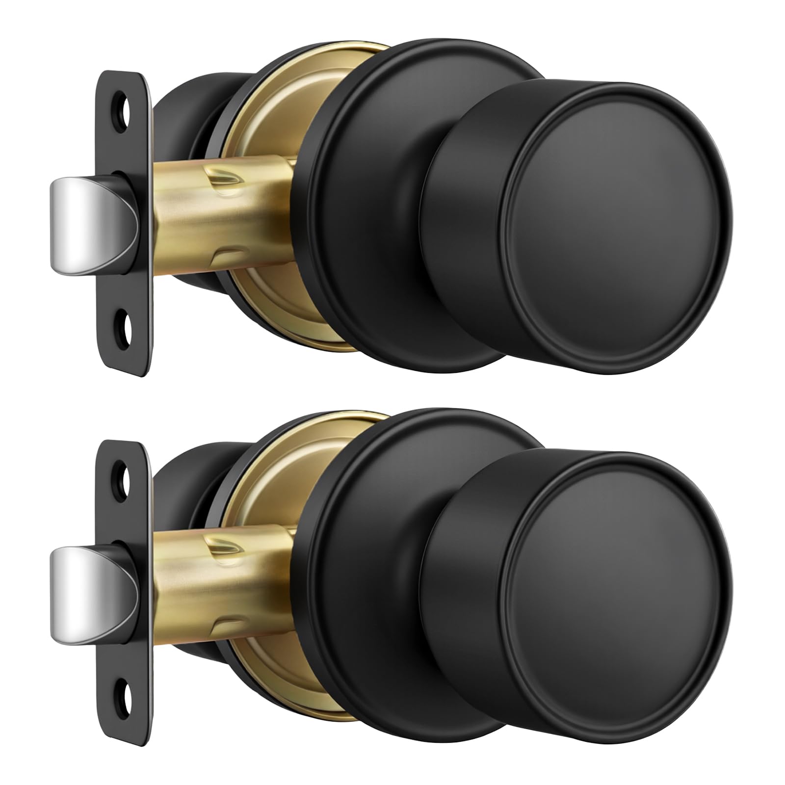 Goldenwarm Matte Black Privacy Door Knobs (10 Pack) -21