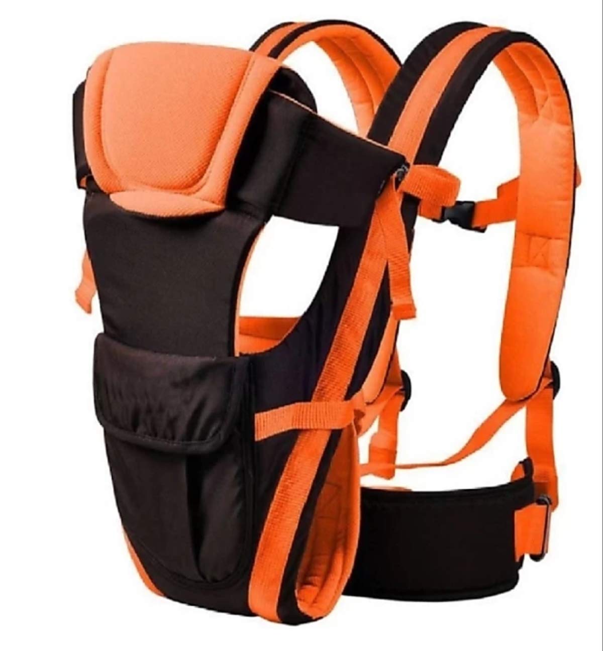 BRANDONN Baby 5 in 1 Carrier Bag with Different Positions Baby Carrier (Black/Orange, Front Carry Facing Out with Belt)-image-36