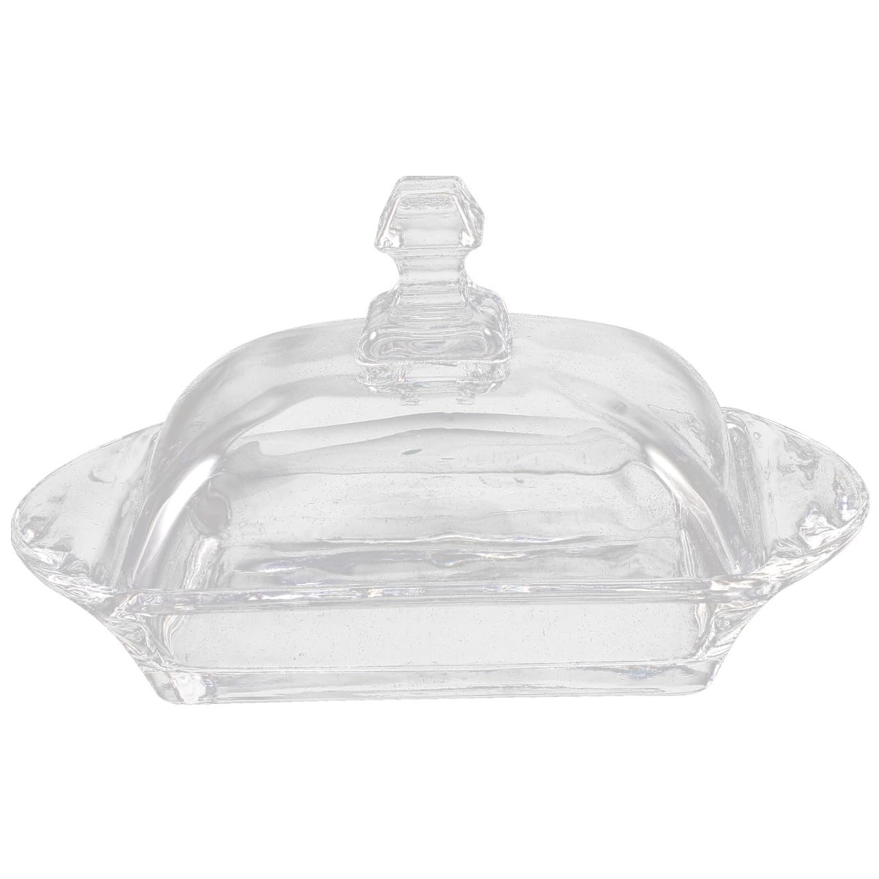 STOBAZA Elegant Glass Butter Box with Lid 2 Tier Cheese and Butter Keeper Airtight Butter Dishes for Kitchen