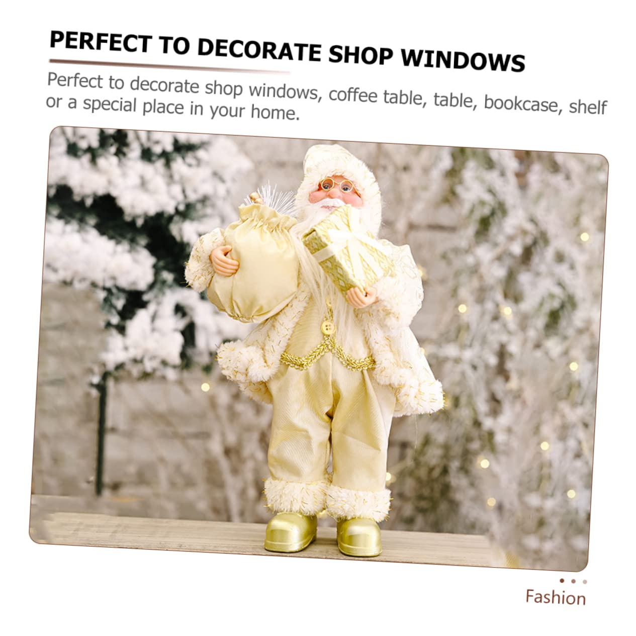 Zerodeko 3 Pezzi Babbo Natale in piedi Vacanza Figurina christmas party regalini natalizi decorazioni natalizi statuina di babbo natale di natale statua di Babbo Natale plastica Golden