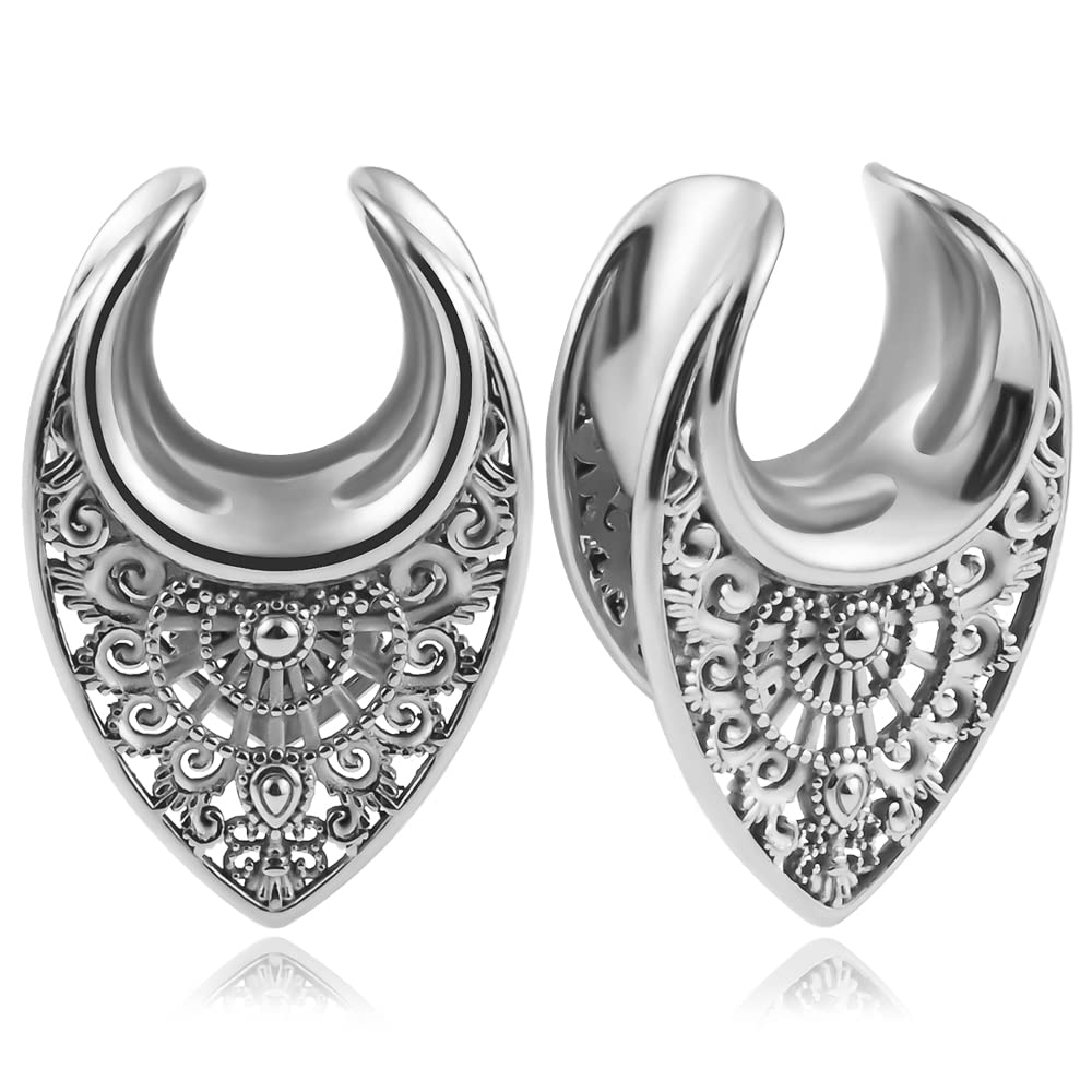 Vankula Dilatatori Lobo Sella tunnel dilatatore orecchie in Acciaio inossidabile Vacuo lobi piercing espansori Gioielli Uomo Donna 8mm a 25mm