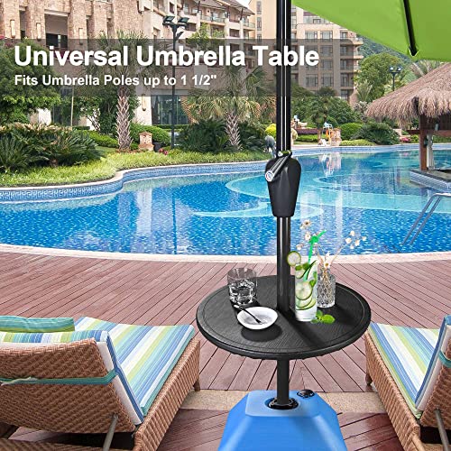 Yescom 19" Patio Table With Umbrella Hole Adjustable Height For Outdoor Garden Yard #TOP2