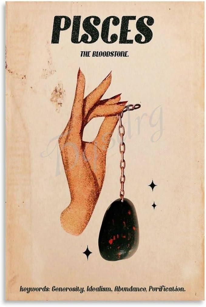 Vintage Aesthetic Zodiac Poster Pisces Posters Canvas for Bedroom Living Room Decor 12x18inch(30x45cm) Unframe-style