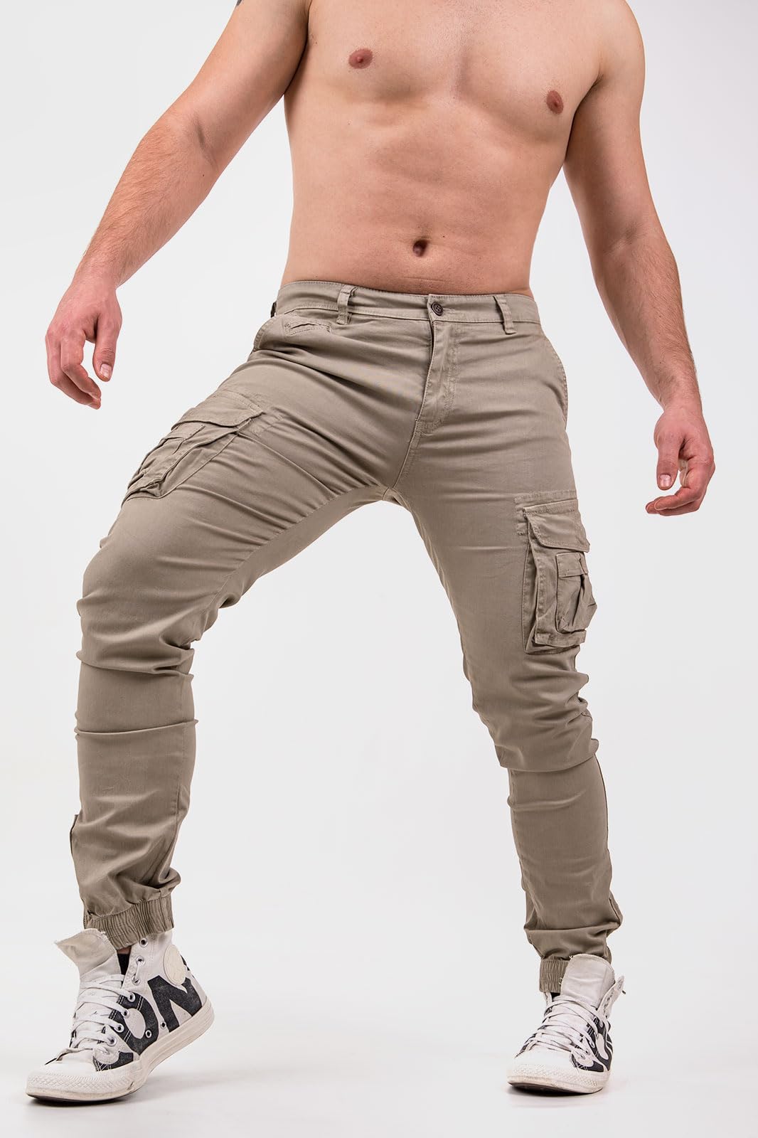 Instinct Pantaloni Cargo Uomo Pantaloni Uomo con Tasche Laterali Pantalone Uomo Tasconato Pantaloni Uomo Cargo Militari Casual Uomo Pantaloni Multi Tasca Cotone Slim Fit