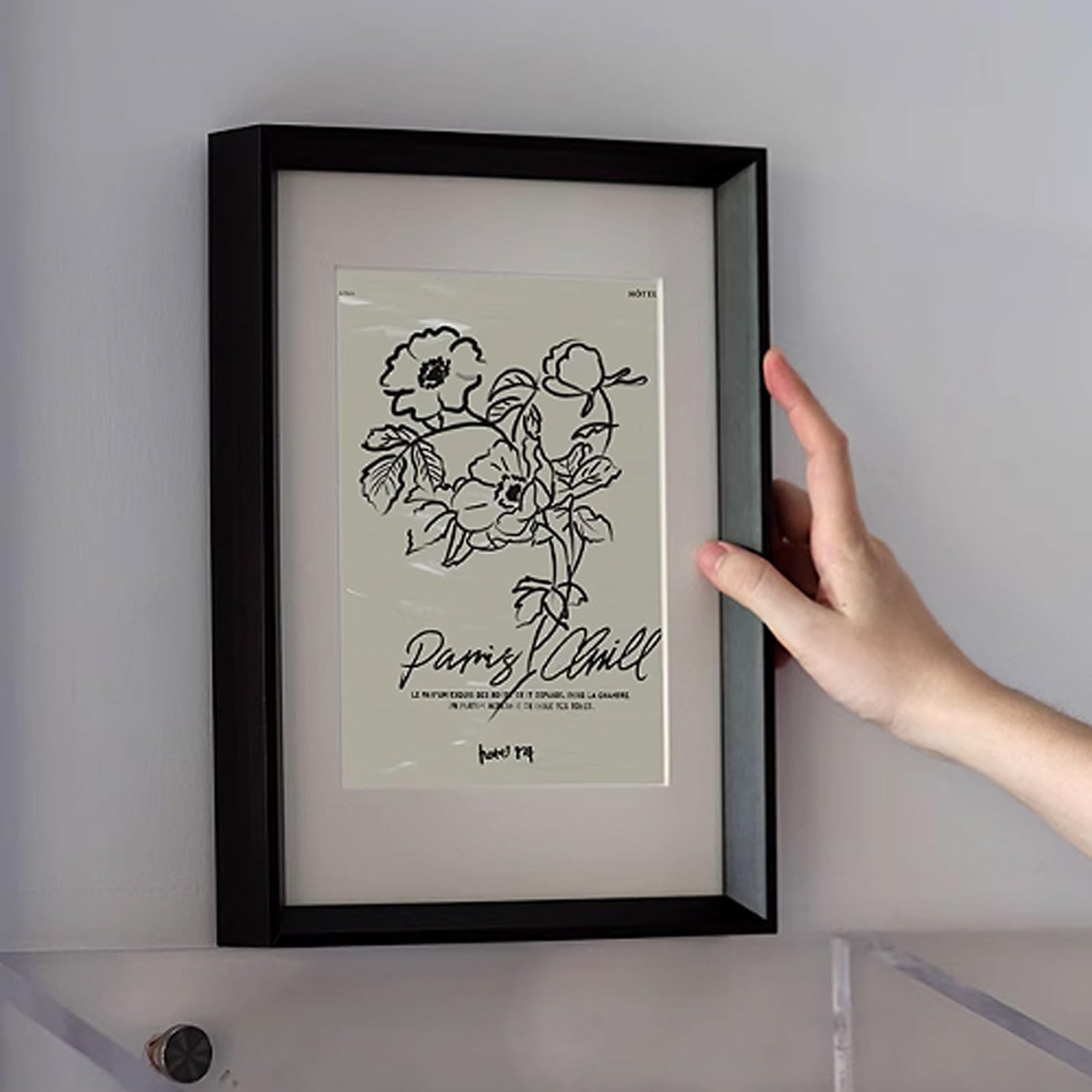 a4 frame, Acrylic Floating Picture Frame Specimens Photos Handicraft Multicolor(Dark Brown,A4 (21 * 29.7cm))