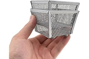 HAHIYO Stackable Mesh Desk Organizers and Accessories - Silver Paperclip Holders for Home or Office