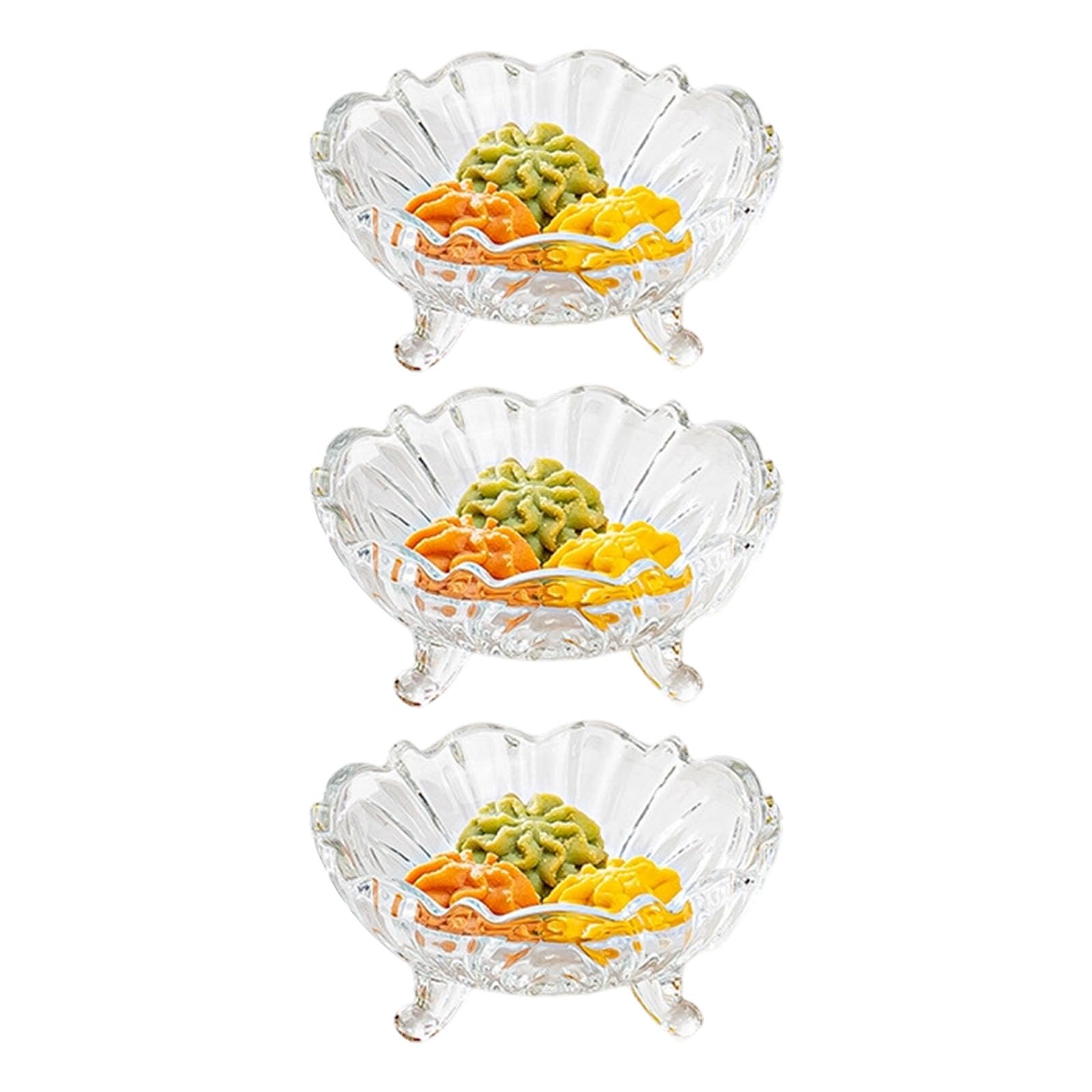 TQUXNGA Glass Bowl for Fruits Snacks and Dessert Serving Plate with Legs Perfect for Home Dining and Party Serving Glass Fruit Bowl