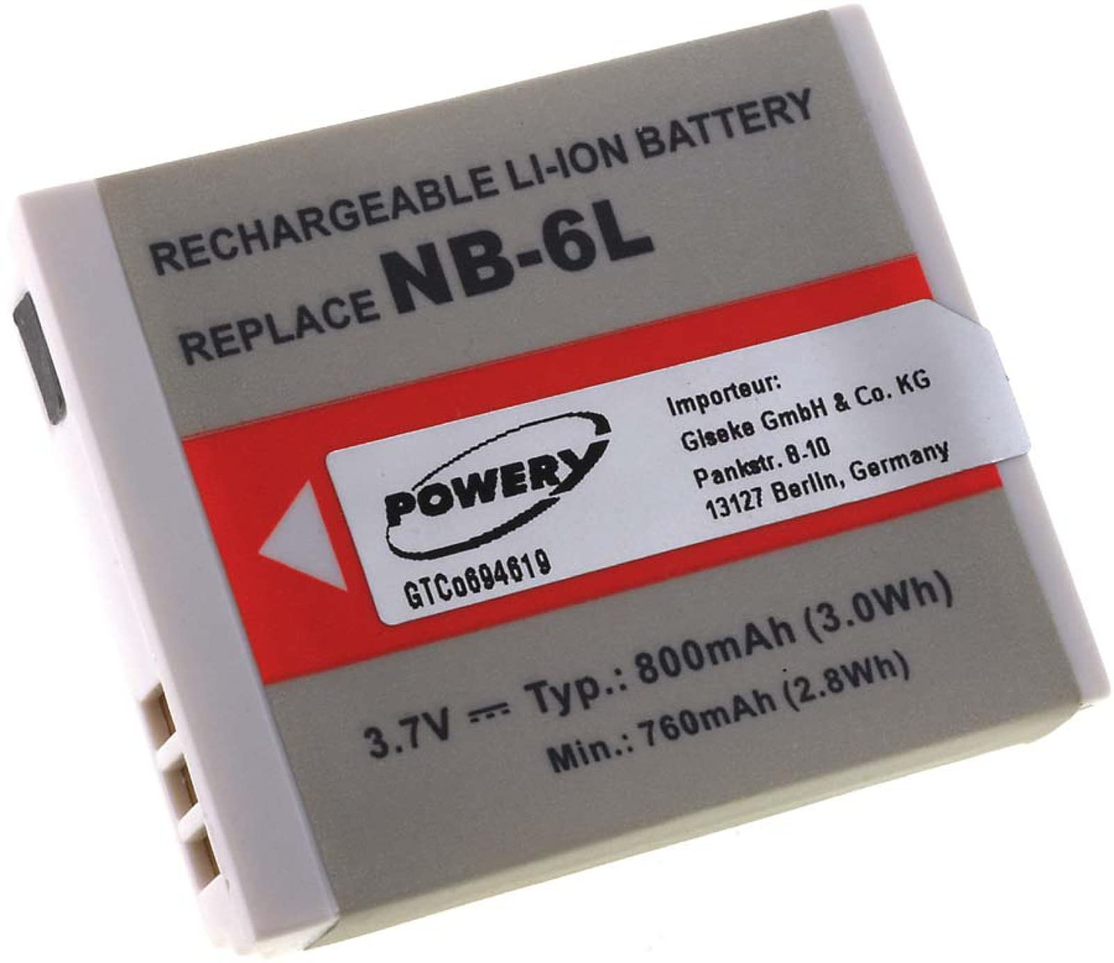 Batteria Sostitutiva Li-Ion 3,7V 700mAh Per Canon Digital IXUS 55