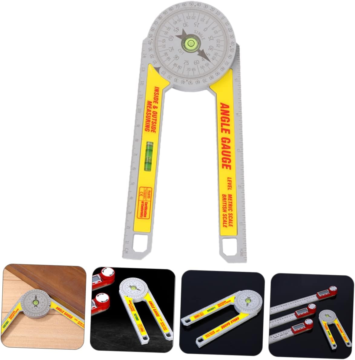 DOITOOL 3pcs Angle Ruler Protractor for Precision Woodworking Yellow Angle Measuring Tool for Carpenters and Craftsmen Scale for Accurate Cuts