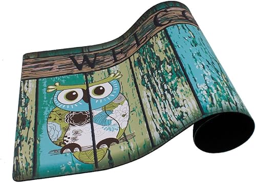 Miniatura 5 de Felpudo de bienvenida para puerta delantera, parte trasera de goma, antideslizante, tapete de entrada, rascador de zapatos, 17 x 29 pulgadas,