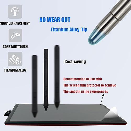 Miniatura 3 de Paquete de 2 puntas de lápiz estándar de aleación de titanio que no se desgastan para uno de WACOM, bolígrafo de la serie Intuos, puntas de repuesto