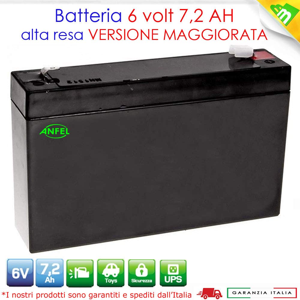 6V 7Ah batteria al piombo ermetica ricaricabile sigillata ricambio per auto macchina moto peg perego 7,2 ah maggiorata