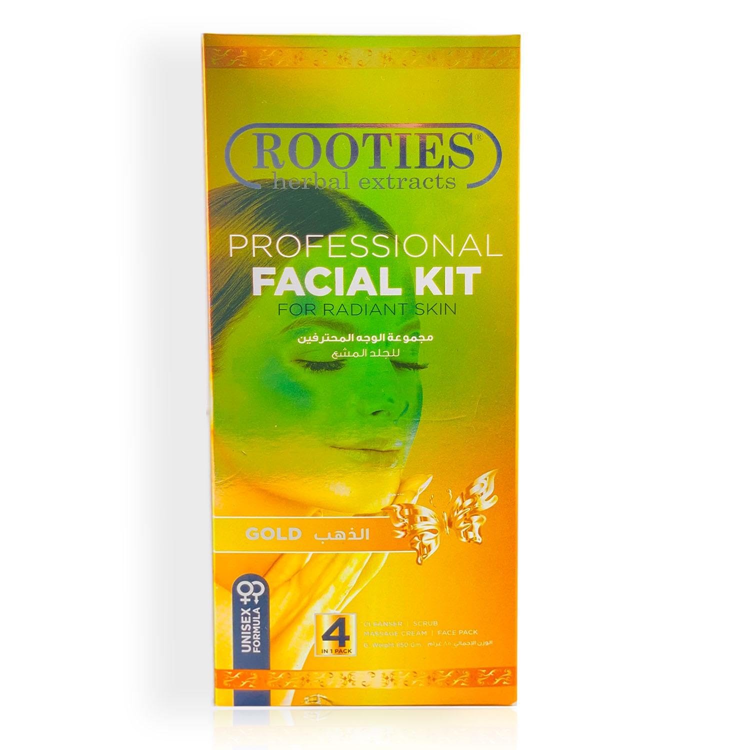 la'FreshRooties 4-in-1 | Gold Facial Kit | Complete with Cleanser | Scrub | Massage Cream | Face Pack (850g)