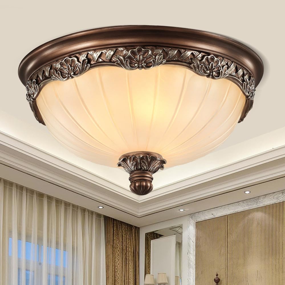 Przemysłowa Półpodtynkowa Oprawa Sufitowa Okrągła Szklana Lampa Do Przedpokoju Blisko Sufitu Szklana Oprawa Oświetleniowa Sufitowa W Stylu Vintage Lampa Sufitowa Do Przed, 45 * 20cm