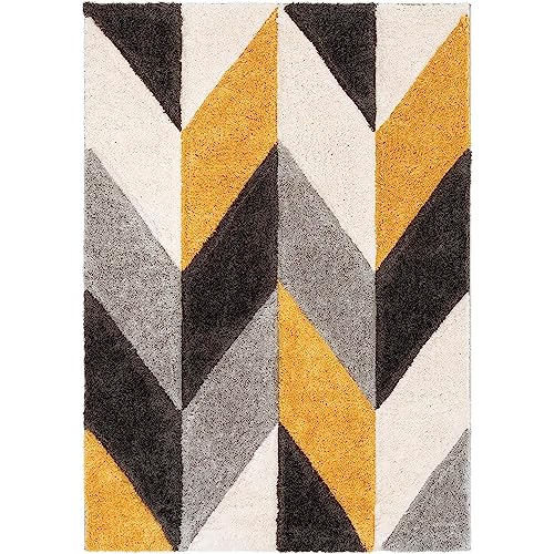 Image of Modern Quality Carpet /Trending Design Hand Woven Fluffy Rug /Mats for Bedroom /Dinning Hall /Living Room 2-inch Thick [Size 5x5 Feet Round]