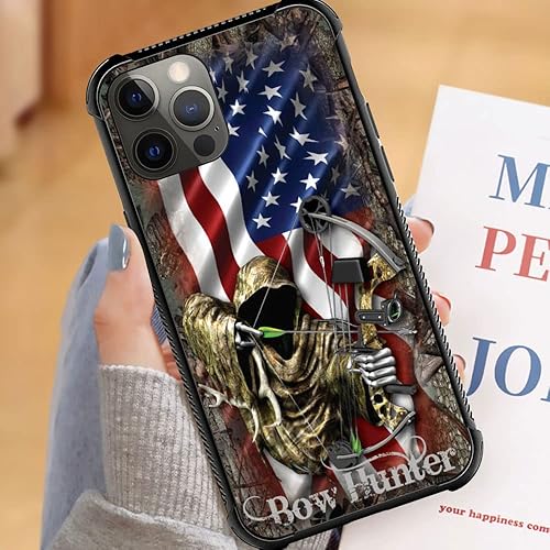 Miniatura 6 de DJSOK Funda compatible con iPhone 8 Plus, diseño de camuflaje con bandera estadounidense Bow Hunter para iPhone 7 Plus para hombres, mujeres,