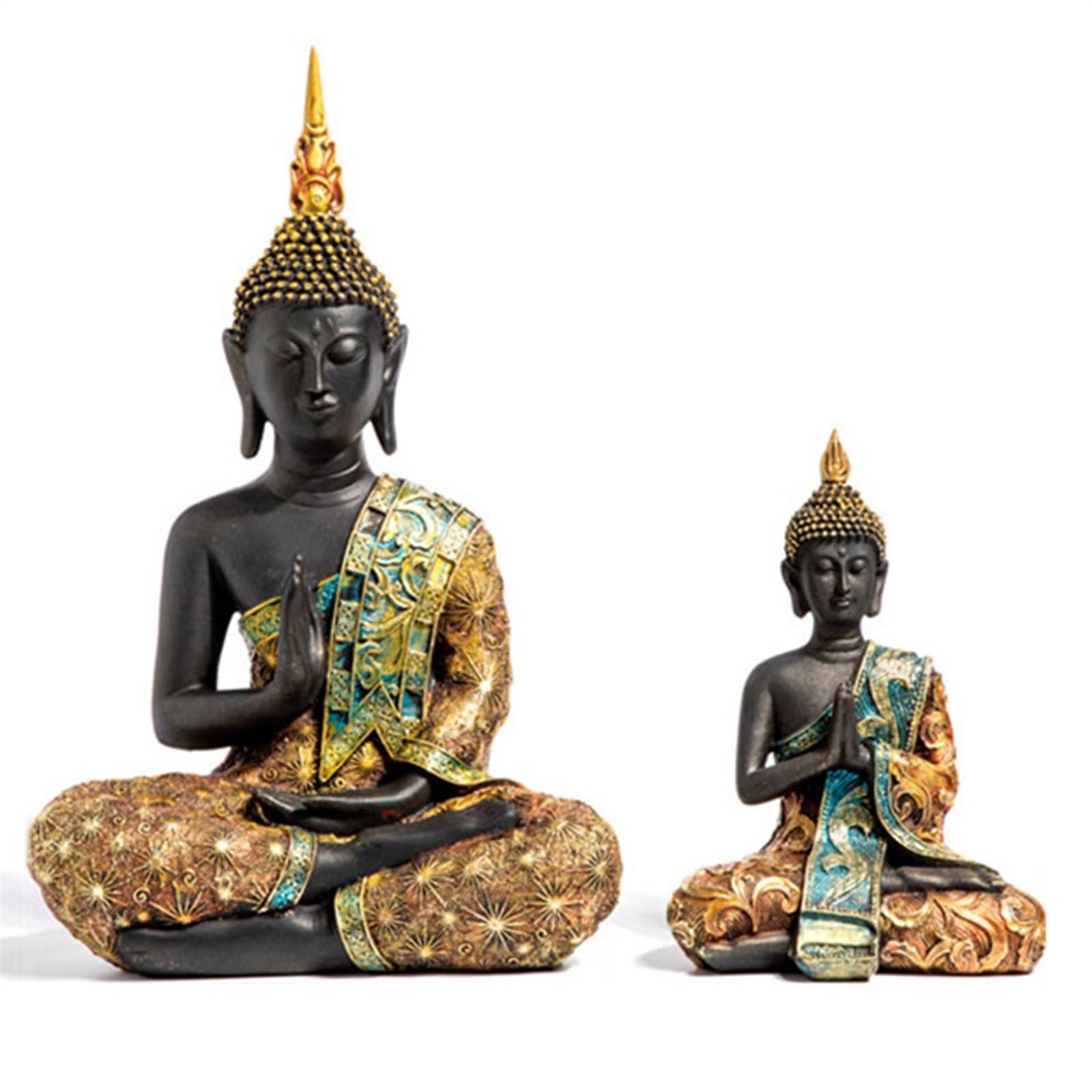 Figuras Decorativas Tailandia Buda Buda Escultura Budismo hindú Fengshui estatuilla meditación decoración del hogar Decoracion hogar(10cm)