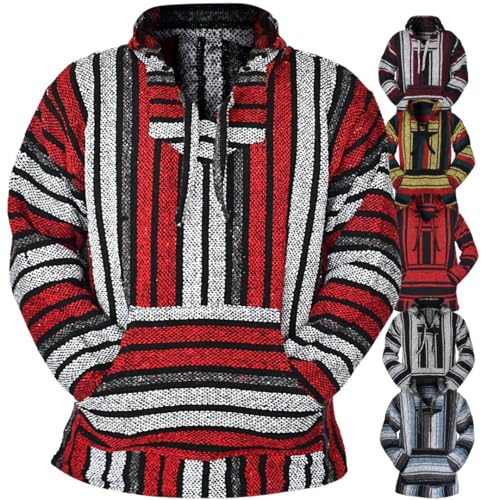 Mexican Baja Hoodie Classic Drug Rug Pullover Sweater | Baja Hoodie for Men & Women | Mens & Plus Size Options Available Grey