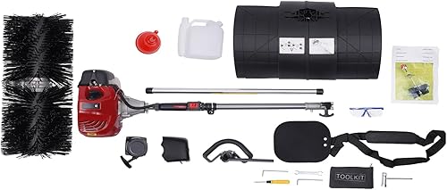 Miniatura 5 de DNYSYSJ Barredora de mano de 52 cc, escoba de barrido de gas de 2 tiempos, escoba de barrido de un solo cilindro detrás de la barredora, limpieza de