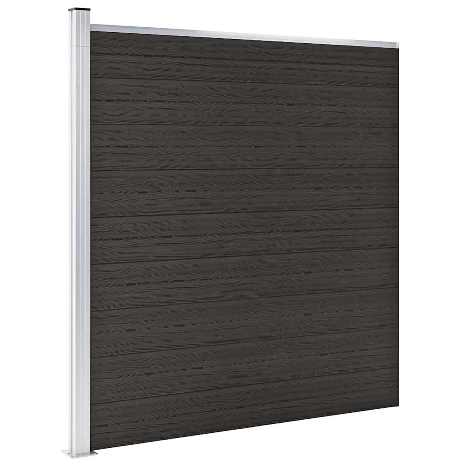 Gecheer Zaunelement WPC 175x186 cm Schwarz, Zaunelement Gartenzaun WPC Sichtschutzzaun Windschutzzaun für Grundstück Einfahrt Gartenumrandung148973