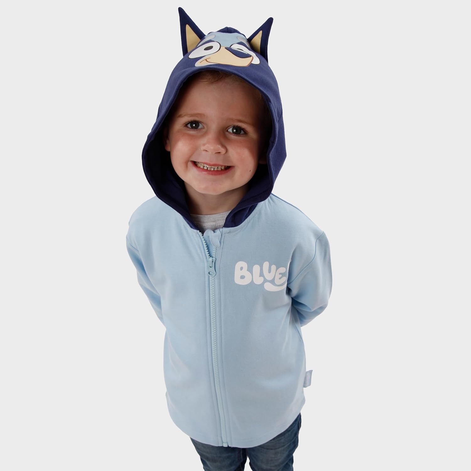 Bluey Hoodie With 3D Ears | Zip Up Dress Up Costume Hoodie For Boys | Official Merch | Ages 2T To 8 | Official Merch - Image 2