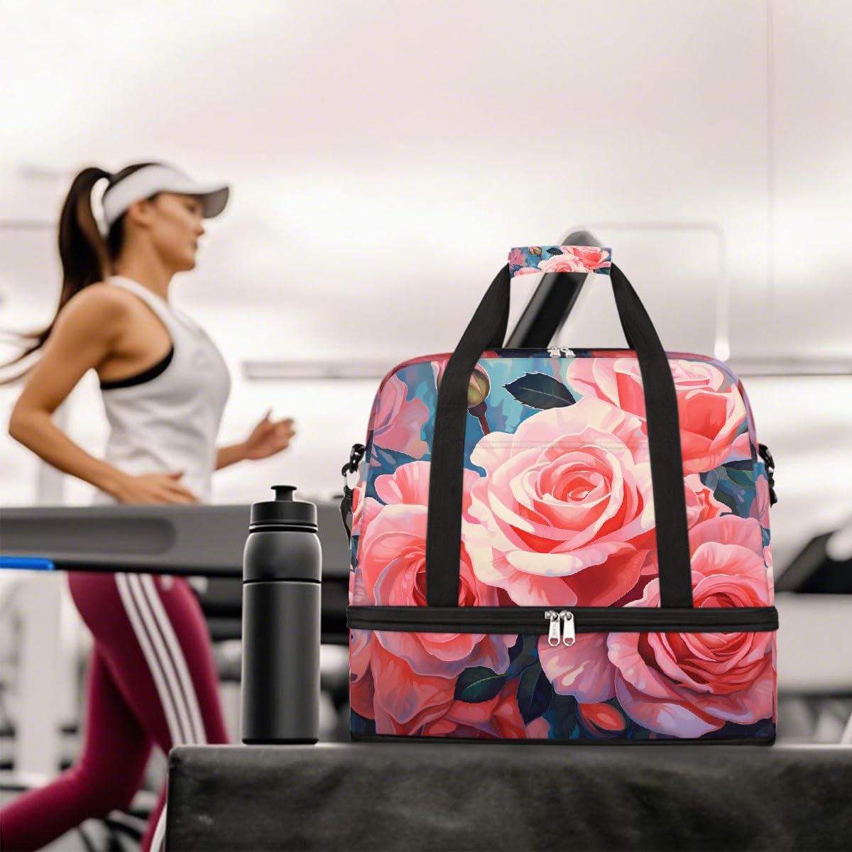 Borsone da viaggio pieghevole da viaggio espandibile con scomparto per scarpe, borsa da weekend di grande capacità, borsa da viaggio per viaggi, sport, viaggi notturni