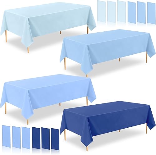 Miniatura 72 de Paquete de 4 manteles de plástico verde salvia, 54 x 108 pulgadas, desechables, impermeables, rectangulares para mesa, para boda de novia, fiesta de