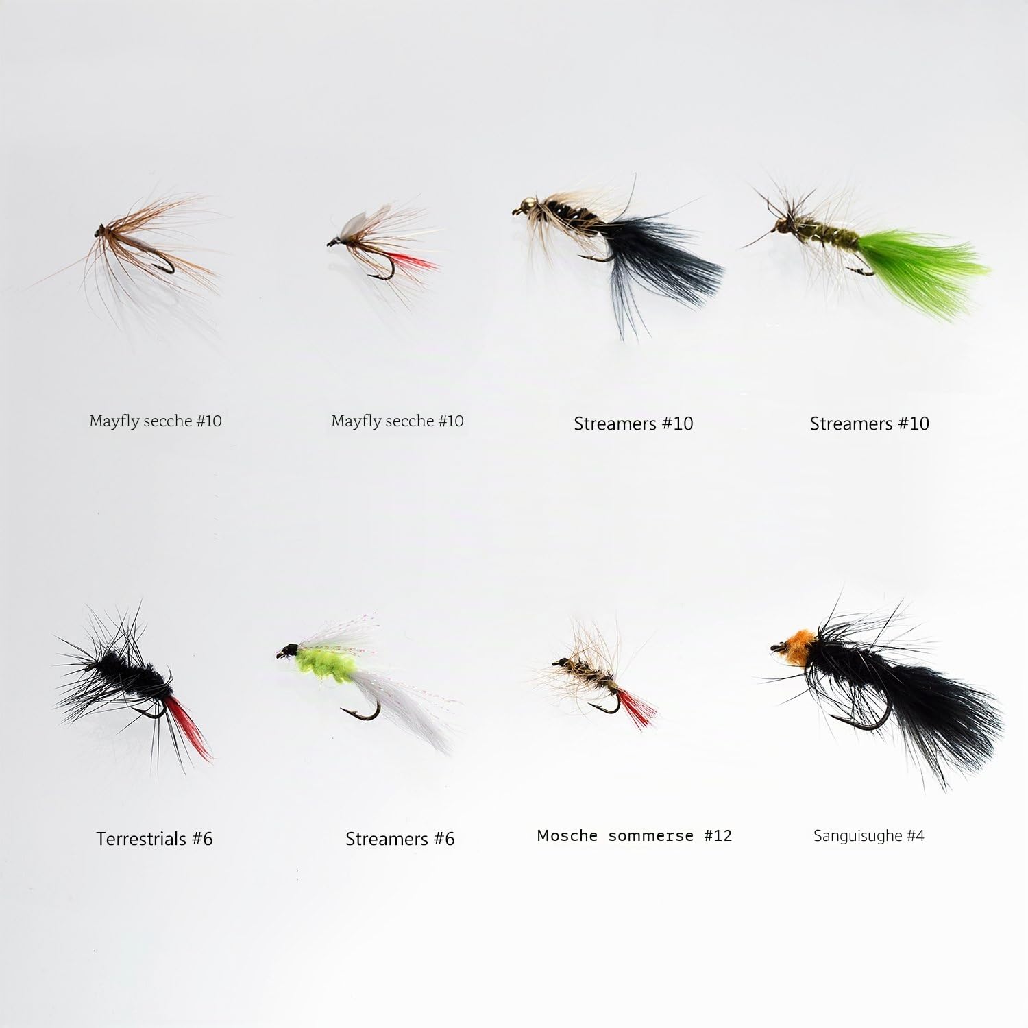 Bassdash Pesca Mosche Artificiali Esche Set Fly Fishing Flies Kit Assortimento di Mosche Trota Bass Fishing con Fly Box
