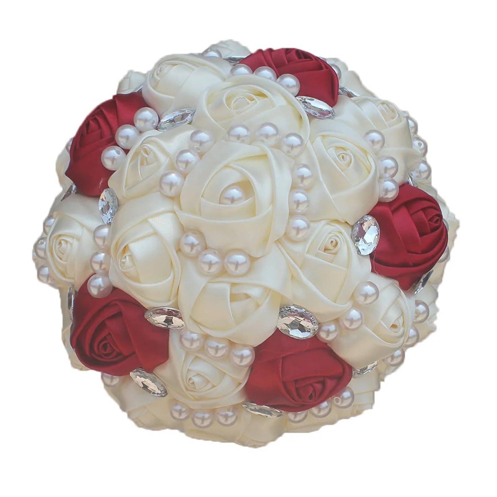 Künstlicher Blumenstrauß Band-Braut-Perlen-Handblumen-Hochzeits-Versorgungsmaterial-Festival-handgehaltener Blumen-Hochzeits-Blumenstrauß(Type 1)