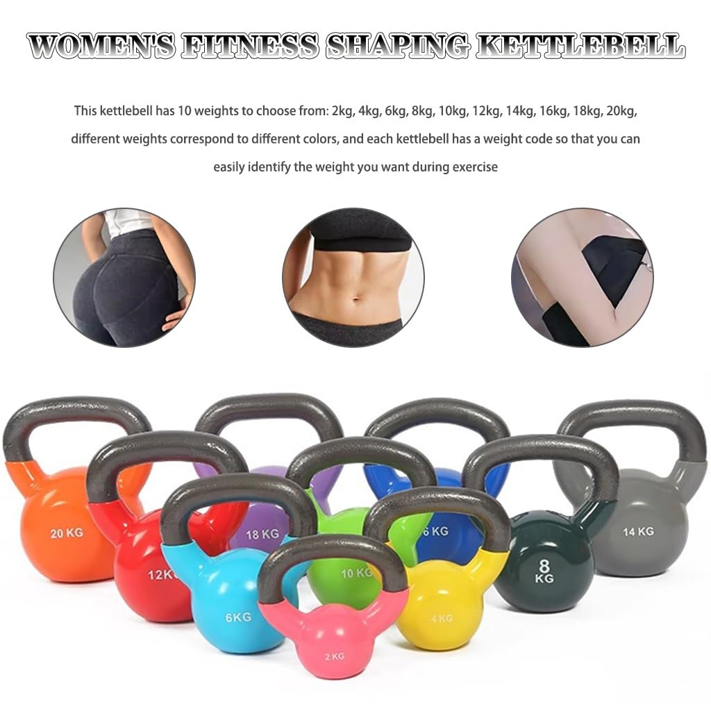 Ejercicio De Sentadillas En Casa Pelota Rusa, Pesa Kettlebell Modelado De Fitness Para Mujeres Pesa Rusa, Crea Una Curva Corporal Perfecta