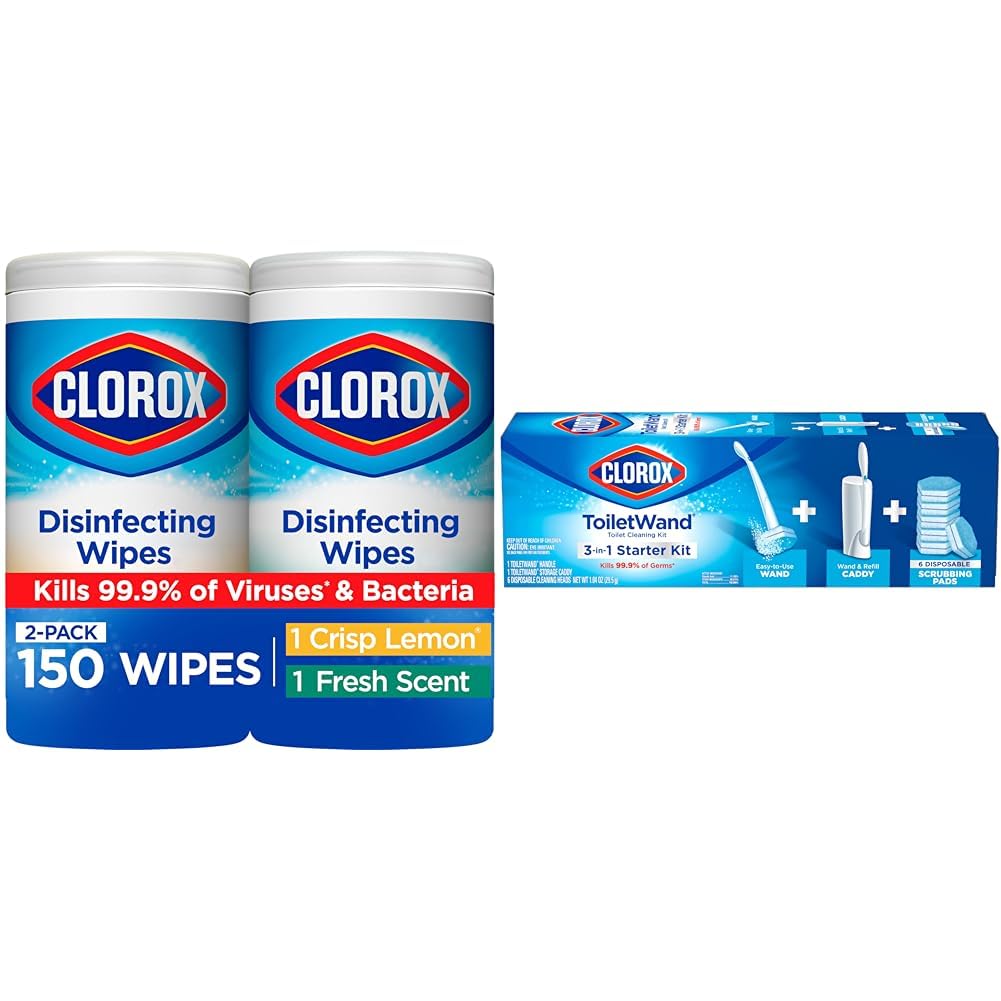 Clorox Disinfecting Wipes Value Pack Bleach Free Cleaning Wipes 75 Count Each Pack of 2 Clorox Toilet Wand