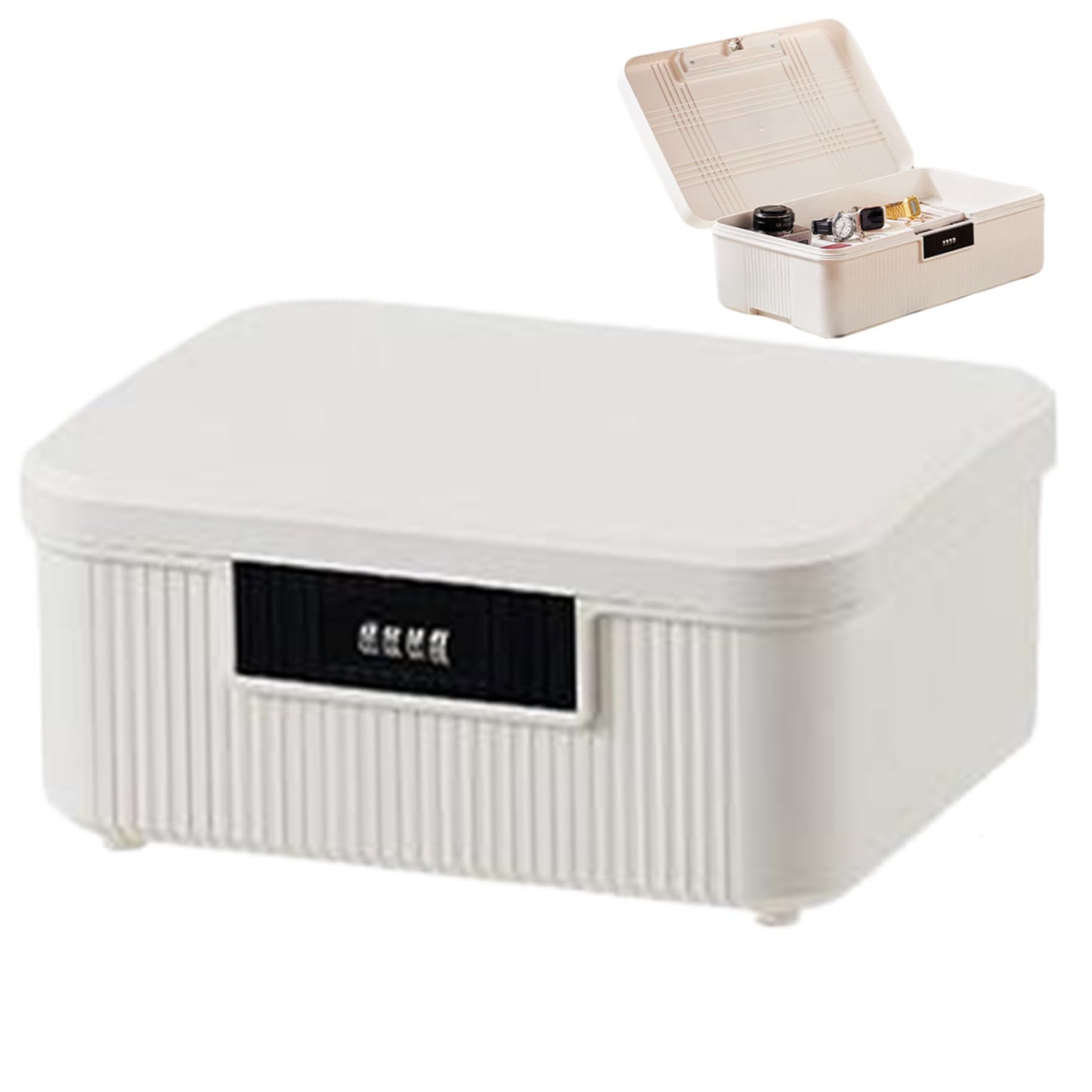 Syglawnd Lockable Medicine Box 9L Double Layer Combination for Kitchen Home School Office, White