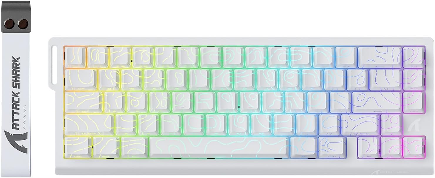 X68 HE 8000Hz Rapid Trigger Keyboard, 0.01 mm RT Accuracy, Wired RGB 60% Gaming Keyboard with Magnetic Switches, Adjustable Actuation, Snap Tap, for PC/Mac, White Contours