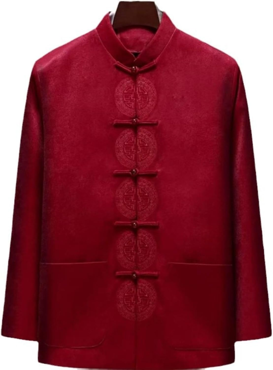 GUOYUXIAO Chinese Style Men's Spring and Autumn Overcoat, Plus Size Tang Suit, Birthday and Wedding Celebration Wear