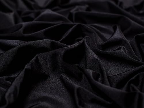 Minerva Crafts Tela de vestir de licra elástica All Way Negro - por yarda