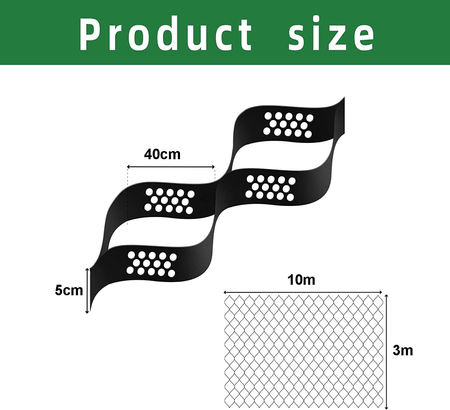 30m² Stabilizzatore Ghiaia Geogriglia, Stabilizzatore de Ghiaia per Ghiaia/carrabile/muri di Sostegno, Griglia in Geocell Plastica Flessibile Espandibile Lastra da Giardino