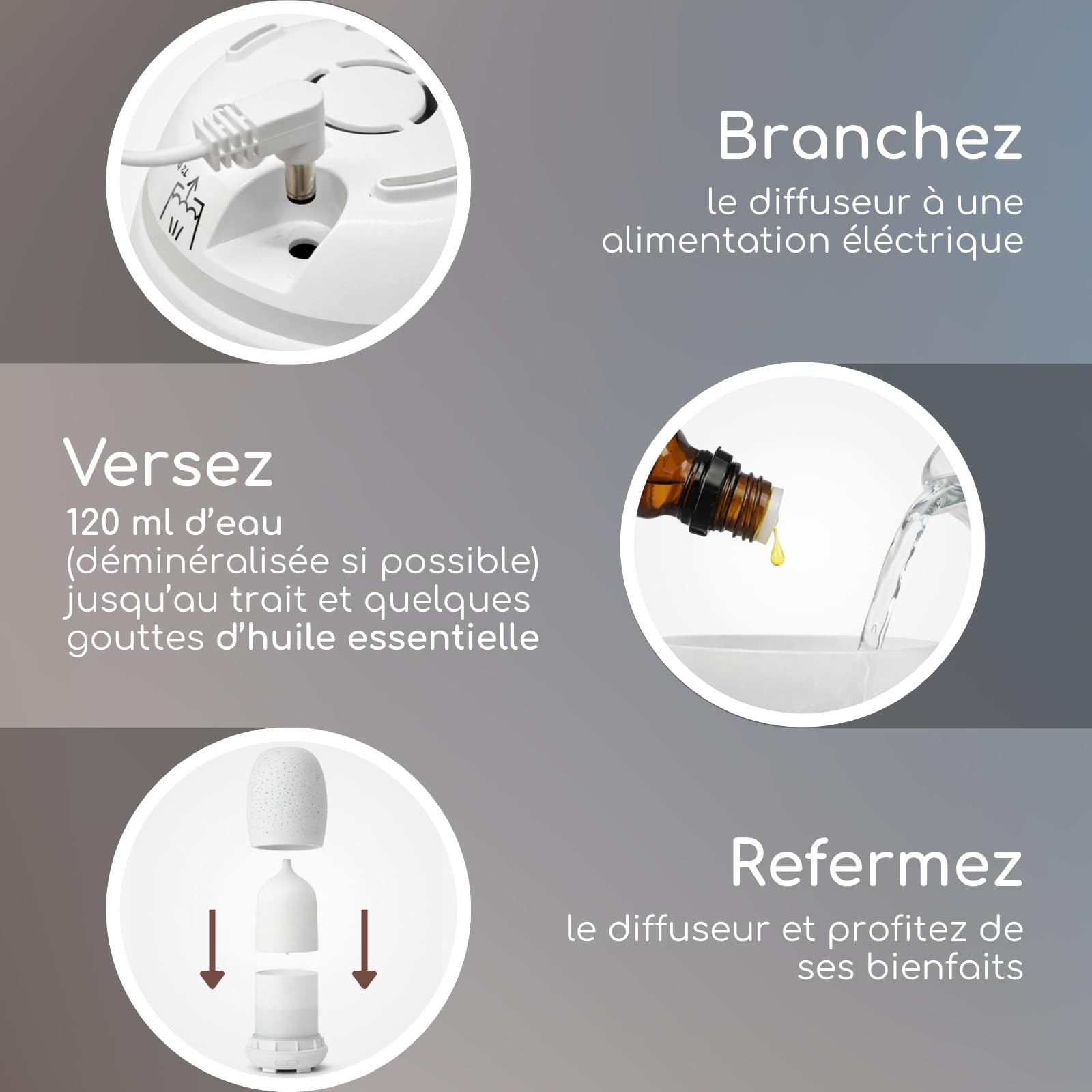 Zen’Arôme Diffuseur d’Huile Essentielle Stella – Diffuseur Ultrasonique Aromathérapie à Froid - Diffuseur Électrique Multifonction en Céramique - Éclairage LED d’Ambiance Coloré – Arrêt Automatique