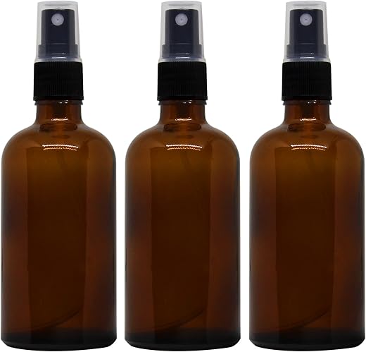 nsb herbals 100 ml Refillable Amber Fine Mist Spray Glass Bottles with Leak Proof Spray Pump for Multipurpose uses for DIY...
