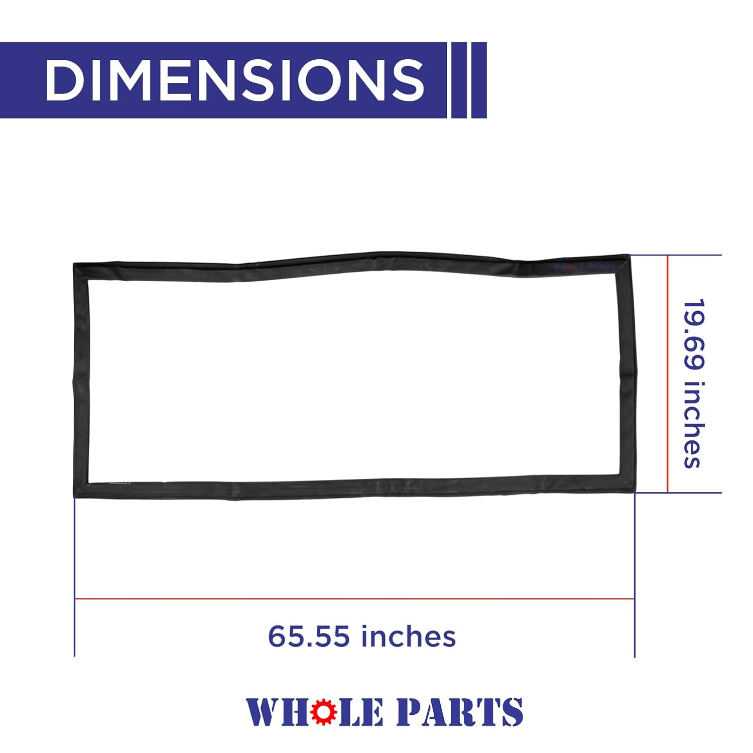 Upgraded Whole Parts Refrigerator Fresh Food Door Gasket (Magnetic Strip Inside, Black) Part# WR24X20456 - Replacement and Compatible with Some GE Refrigerators