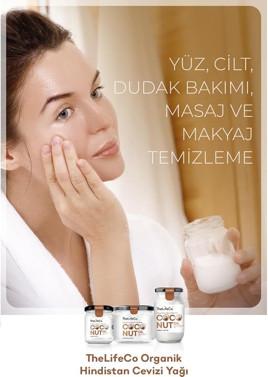TheLifeCo Organik, Soğuk Sıkım Hindistan Cevizi Yağı 200 ml