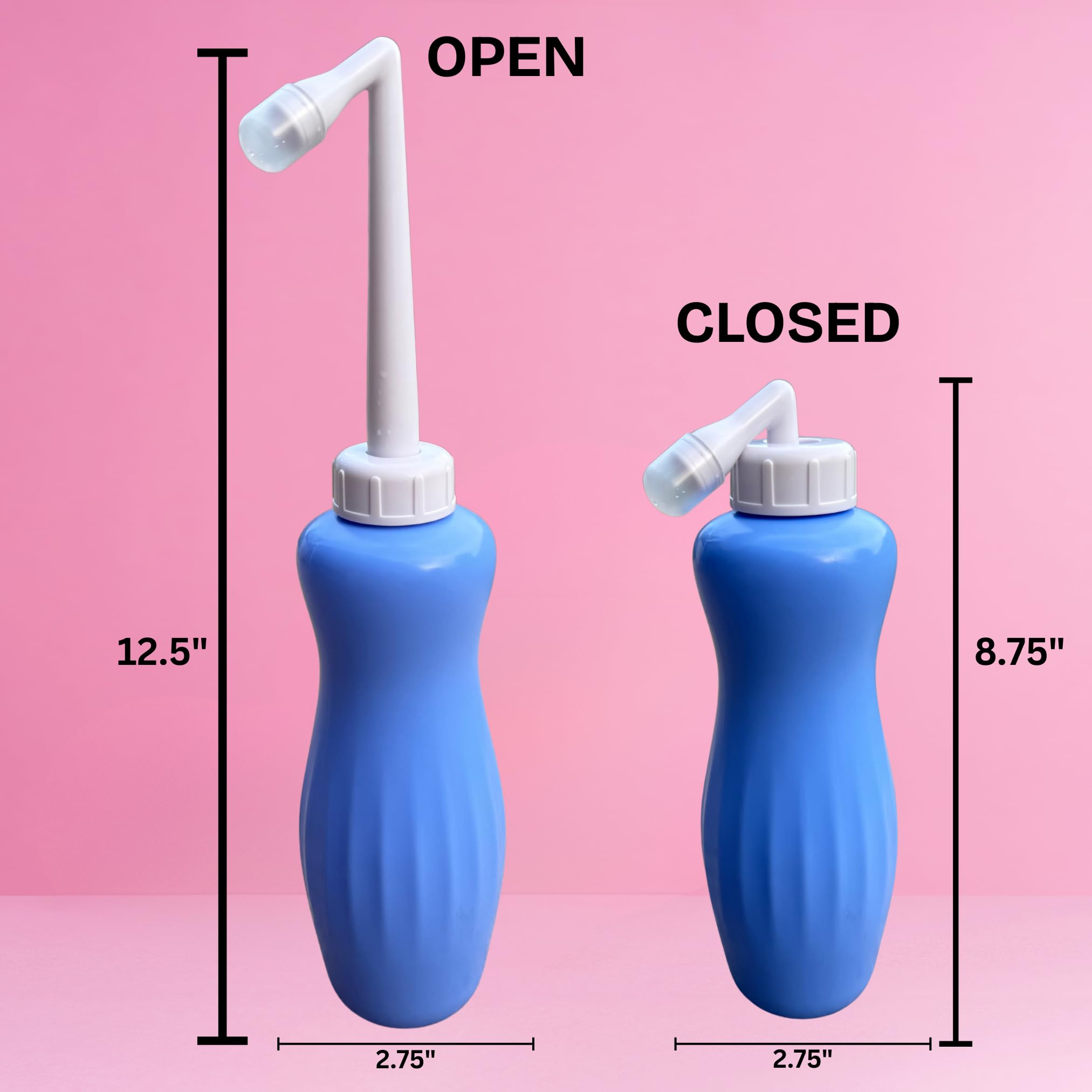 Upgraded Portable Bidet Bottle 16 9oz 500ml with Carry Bag Handheld Travel Bidet Peri Bottle with Retractable Nozzle — view 5