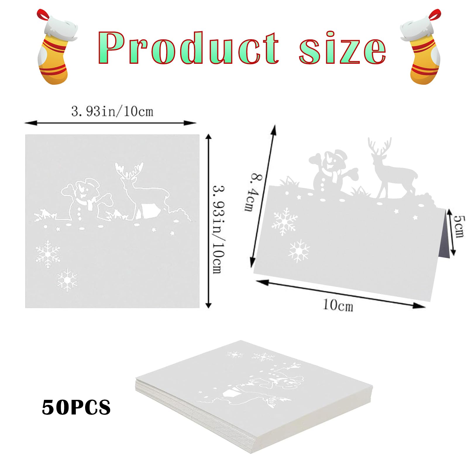 50 Pcs Christmas Place Cards, Place Cards, Christmas Place Cards for Table, Name Place Cards for Table Place Cards Table Name Cards Use for Christmas Party Table Place Name Cards Decoration - Image 2