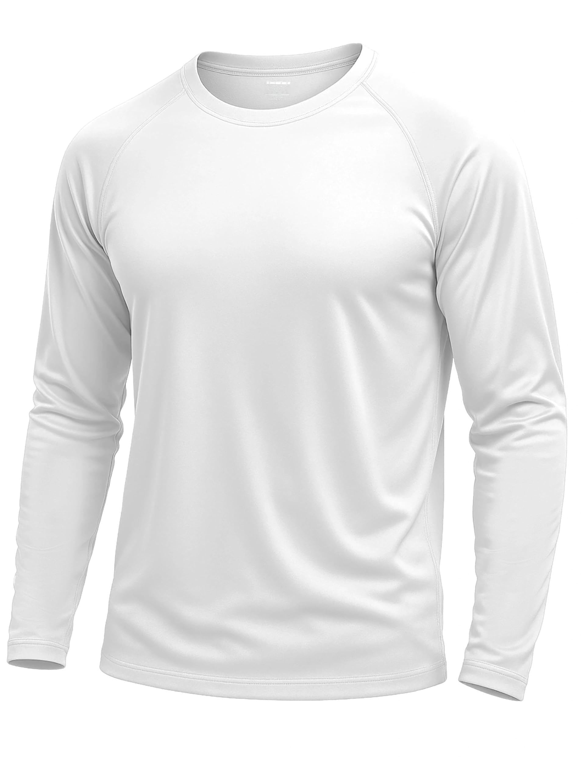 KINGFEN Men's Rash Guard Long Sleeve T-Shirts UPF Sun Protection Quick Dry Shirt Lightweight Athletic Fishing Swim Tops