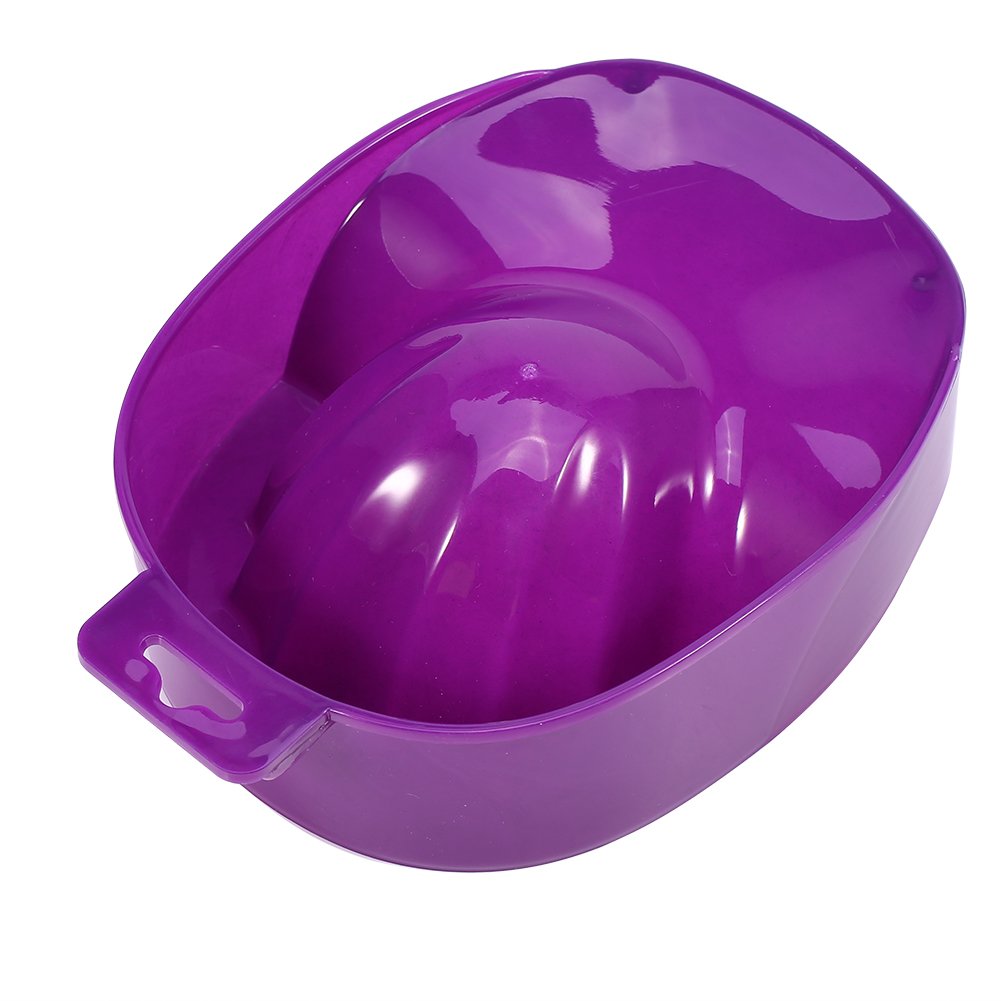 NITRIPPP Purple Pink Blue Nail Art Tips Hand Wash Soak Bowl Tray Polish Treatment Remover Manicure Spa Tool(Purple)