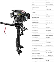 Vista 5 de TFCFL Motor fuera de borda, motor fuera de borda de 6 HP 4 tiempos, motor de barco de pesca inflable marino con sistema de refrigeración por aire